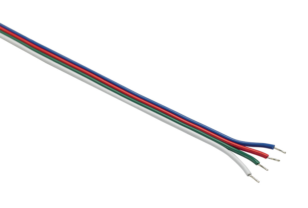 Câble plat 4x0.326mm Rouge/Vert/Bleu/Blanc - 10 m