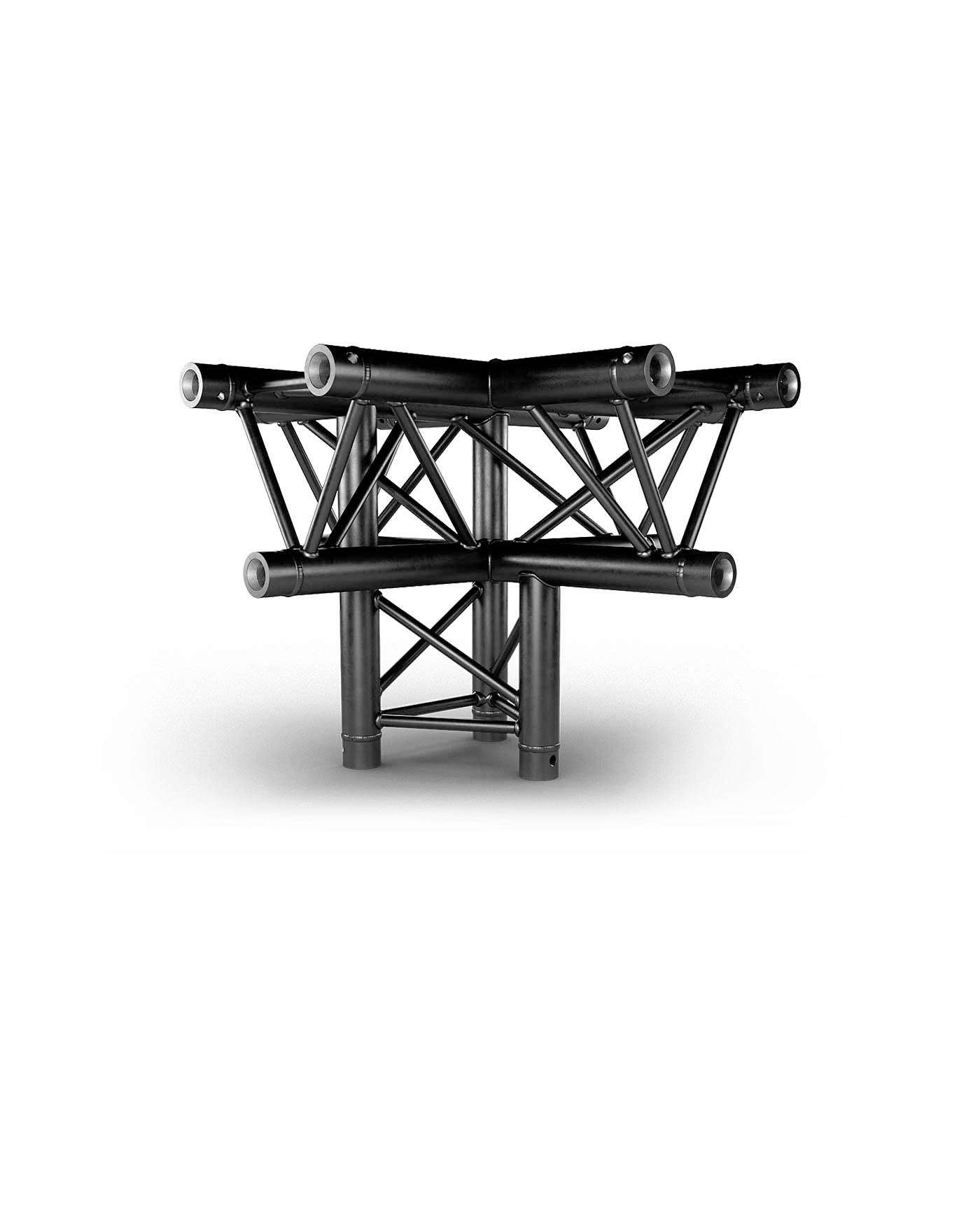 TRUSS TRIO 290 Cross - Black - 4 directions + base - Connection kits included