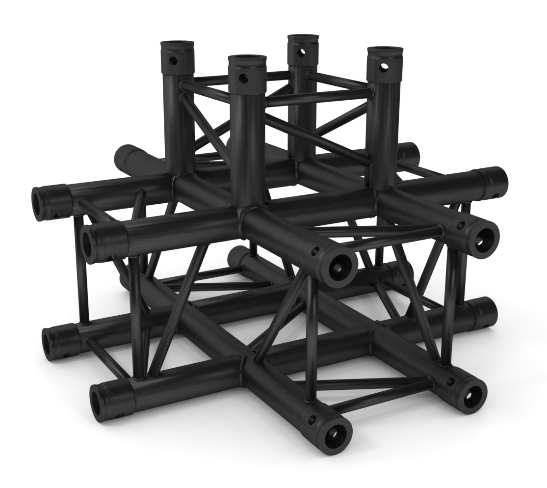 TRUSS Quatro 290 angle - 90- - 5 directions - black - Connection kits included