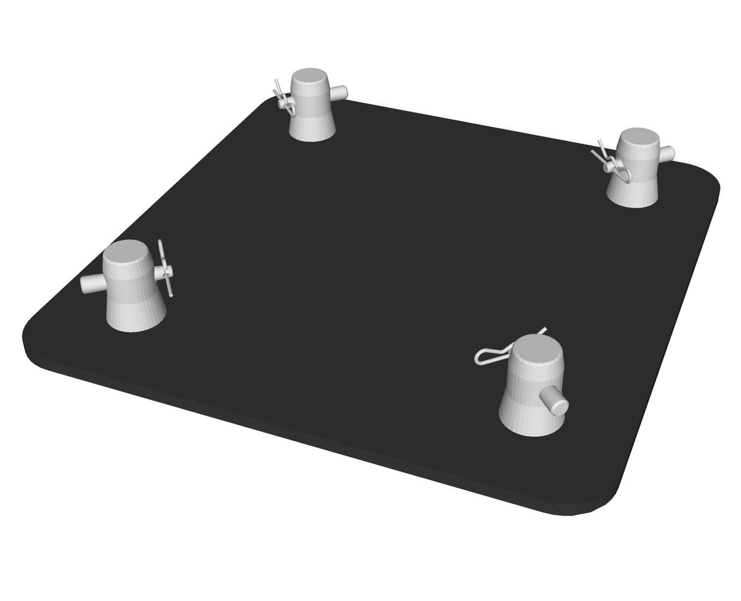 Quatro bodemplaat met connectoren - zwart
