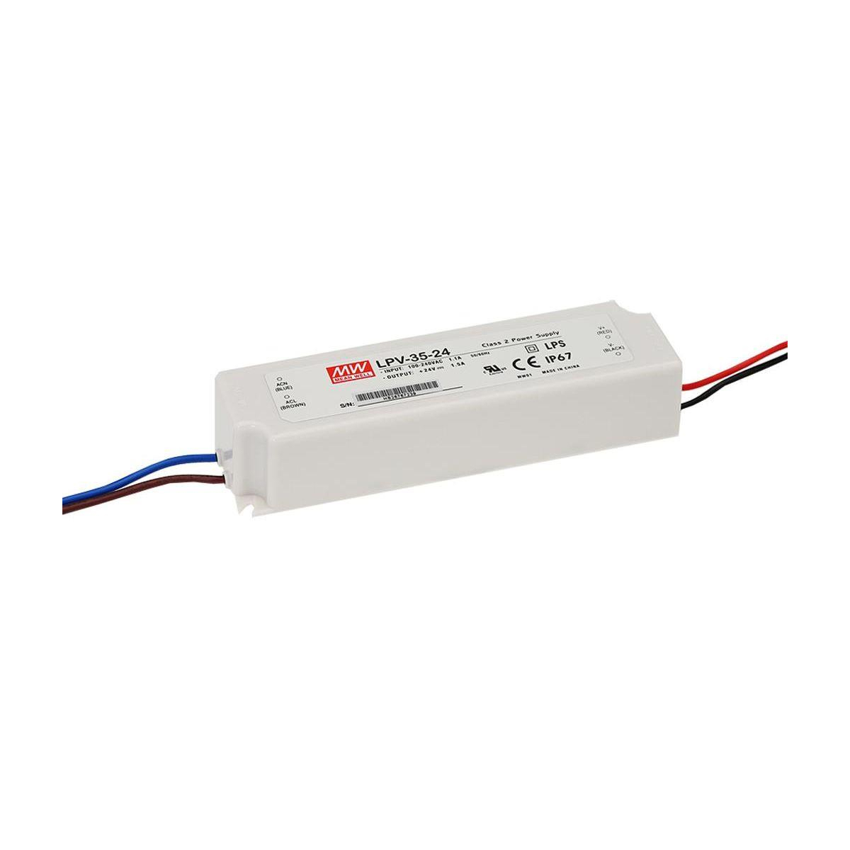 MEAN WELL Power supply 24V DC 35W max. -  IP67  1 output