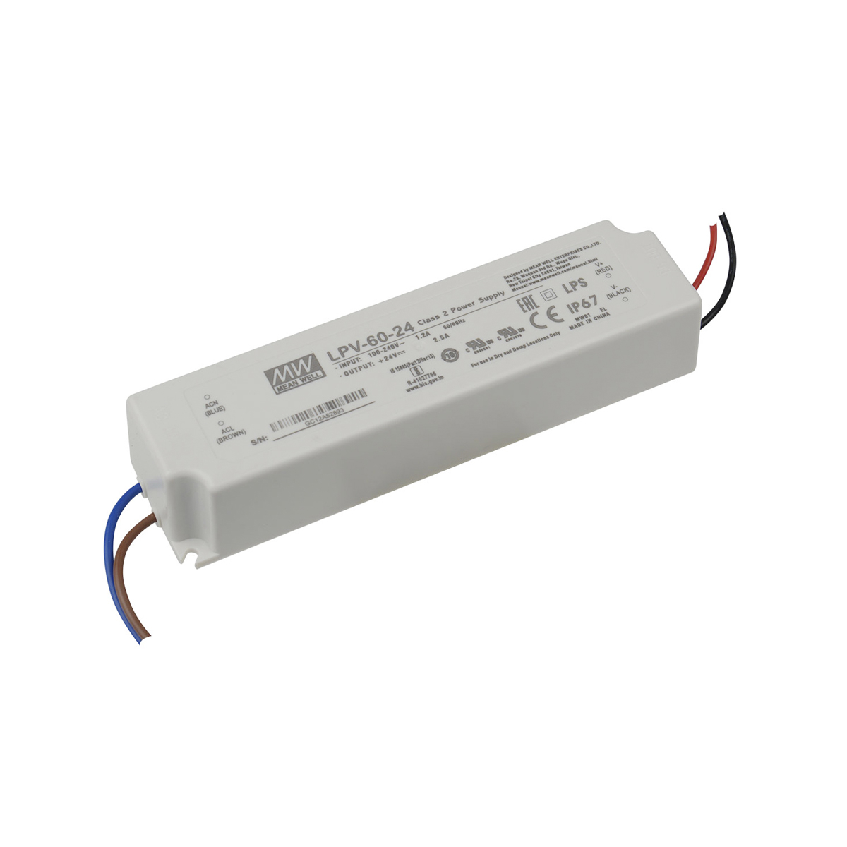 Alimentation MEAN WELL 24V DC 60W max. - IP67 ?