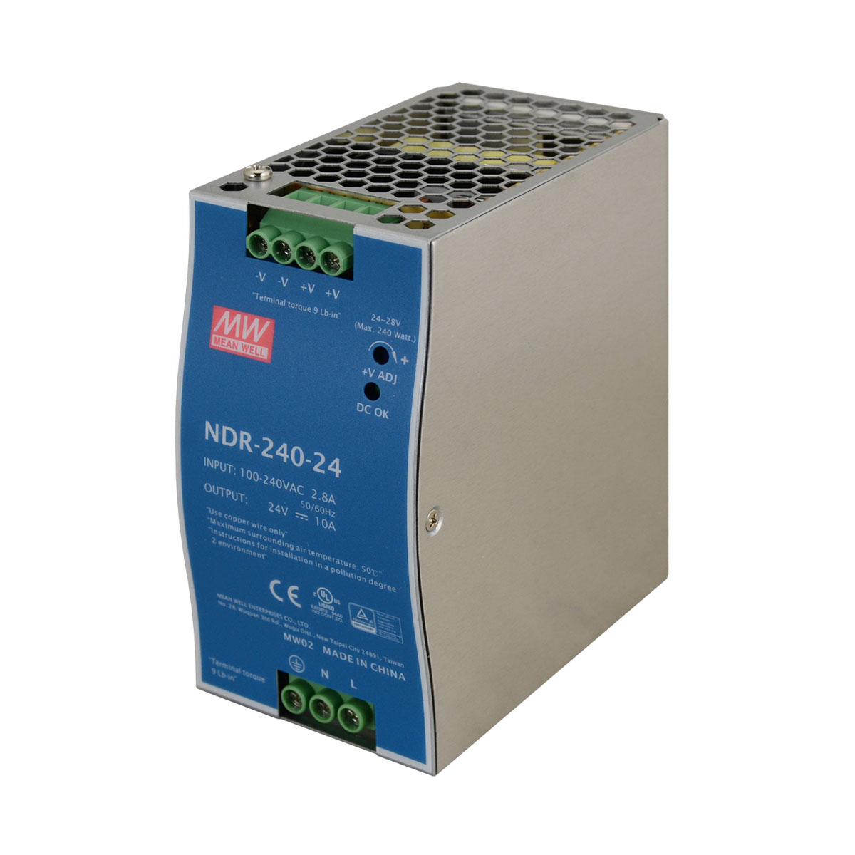 MEAN WELL power supply 24V  10A  240W stabilized, for DIN rail