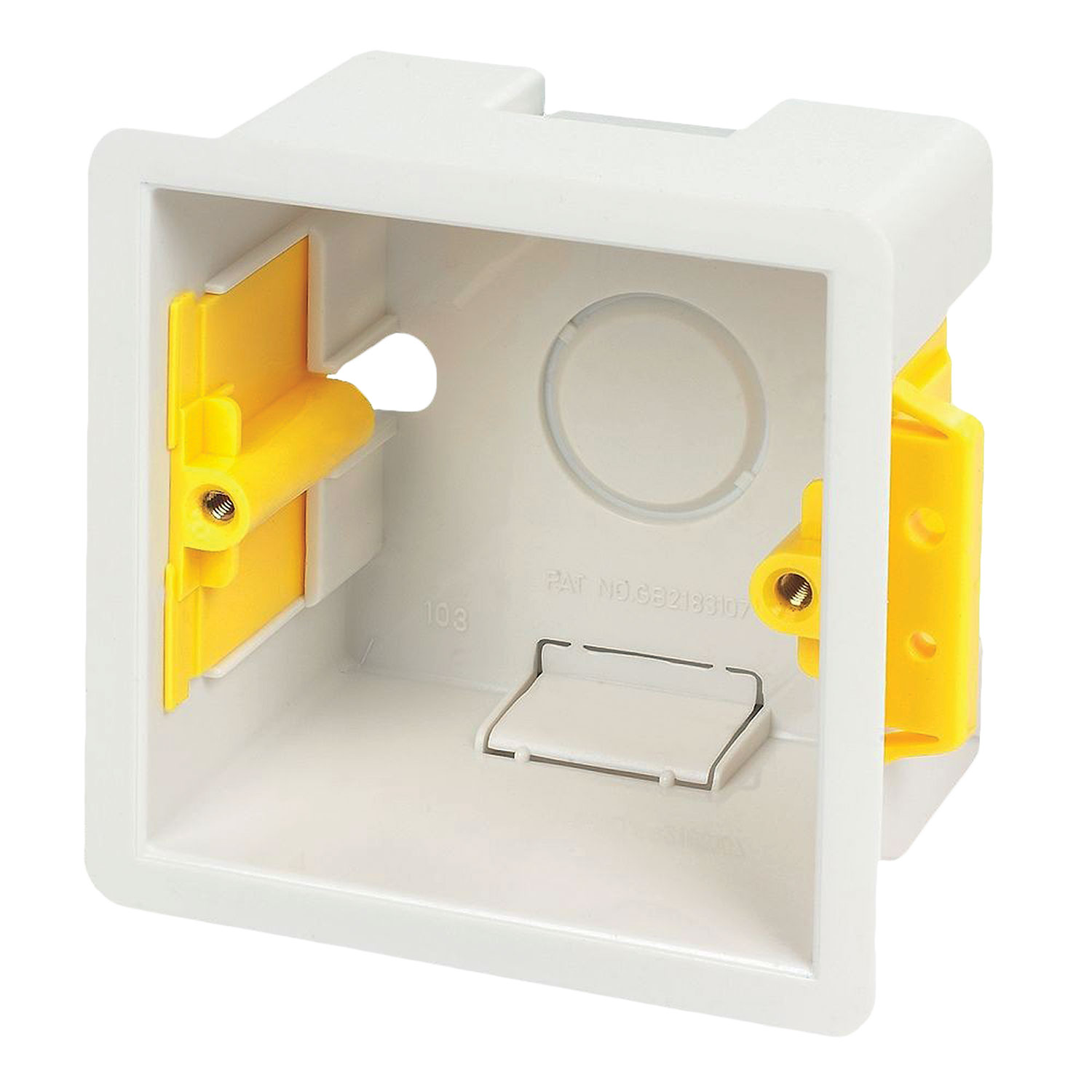 Square flush mounted box - 47mm white