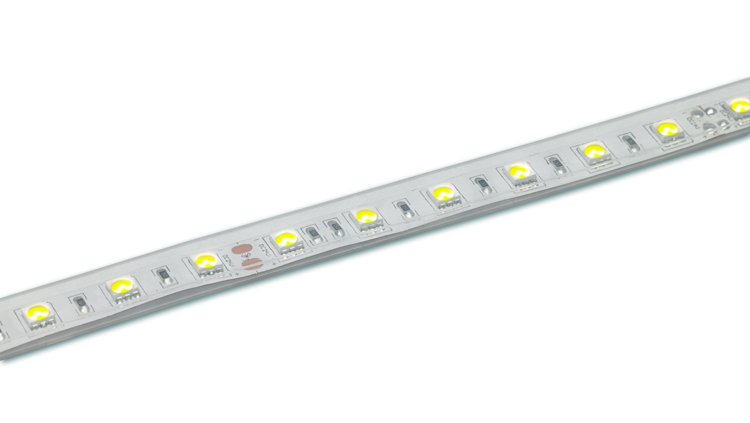 60 LEDs/m warm muted white ribbon with a silicone protective sleeve - IP67 - 5m