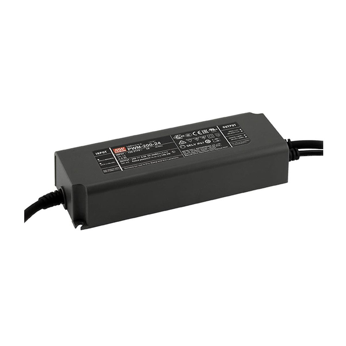MEAN WELL Power supply 24V DC  200W max. - built-in driver - IP67  1 output