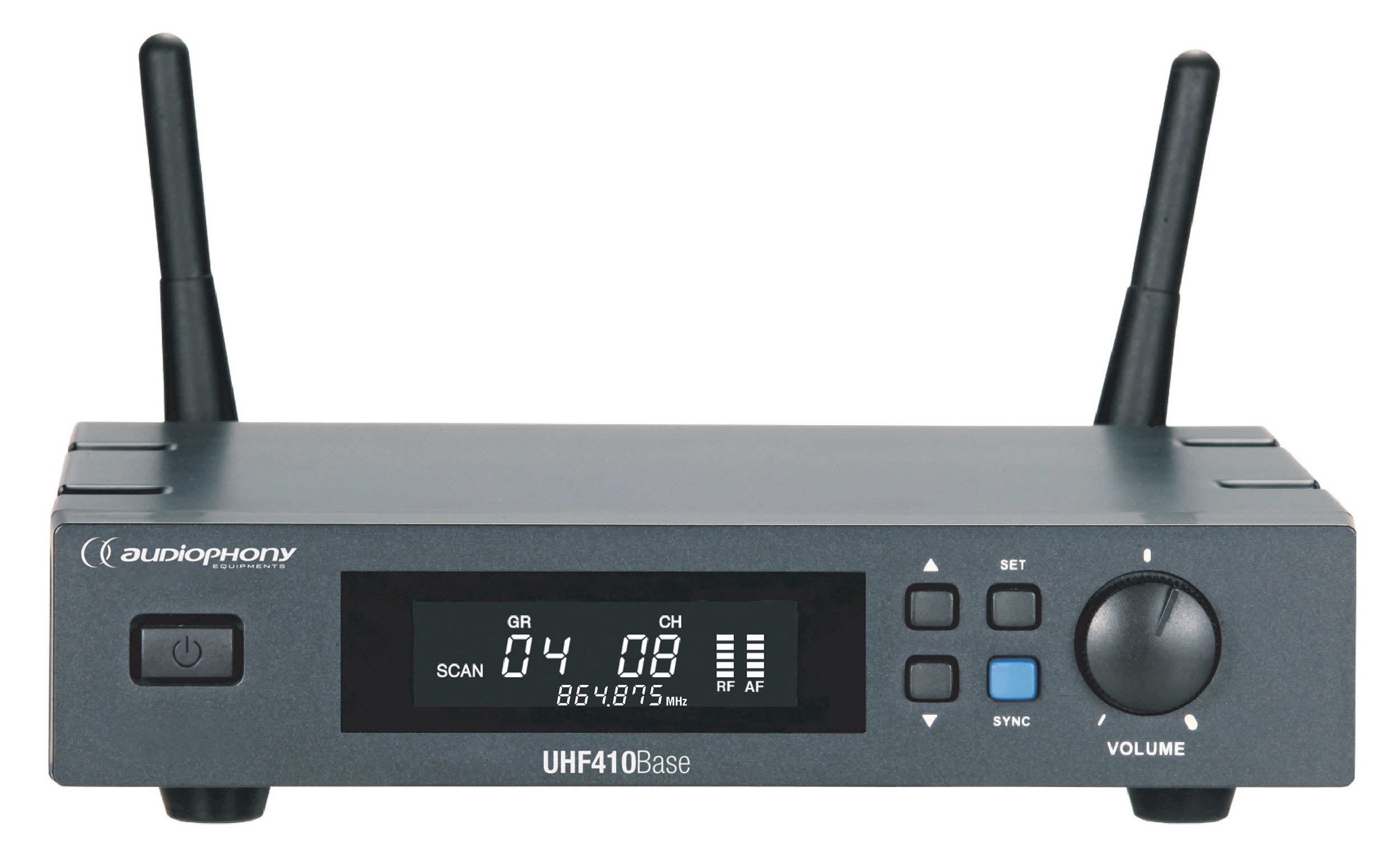 UHF diversity-autoscan receiver with sync function and case - 500MHz range